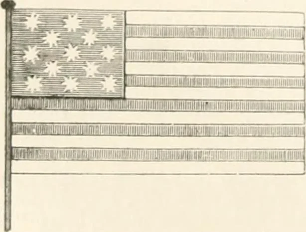 An illustration from History of the flag of the United States of America : and of the naval and yacht-club signals, seals, and arms, and principal national songs of the United States, with a chronicle of the symbols, standards, banners, and flags of ancient and modern nations, 1894, leaf 371