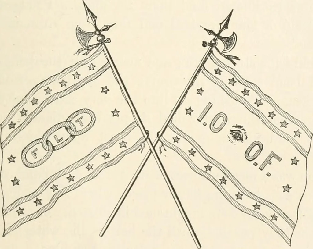 An illustration from History of the flag of the United States of America : and of the naval and yacht-club signals, seals, and arms, and principal national songs of the United States, with a chronicle of the symbols, standards, banners, and flags of ancient and modern nations, 1894, leaf 422