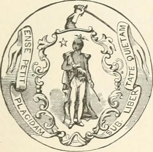 An illustration from History of the flag of the United States of America : and of the naval and yacht-club signals, seals, and arms, and principal national songs of the United States, with a chronicle of the symbols, standards, banners, and flags of ancient and modern nations, 1894, leaf 648