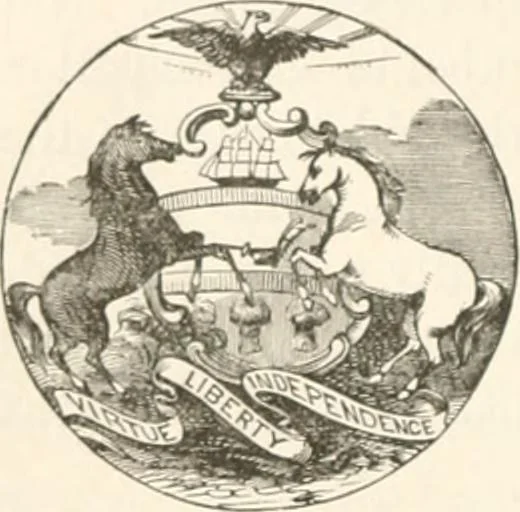 An illustration from History of the flag of the United States of America : and of the naval and yacht-club signals, seals, and arms, and principal national songs of the United States, with a chronicle of the symbols, standards, banners, and flags of ancient and modern nations, 1894, leaf 657