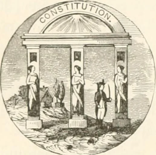 An illustration from History of the flag of the United States of America : and of the naval and yacht-club signals, seals, and arms, and principal national songs of the United States, with a chronicle of the symbols, standards, banners, and flags of ancient and modern nations, 1894, leaf 669