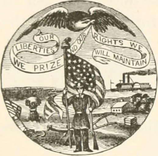 An illustration from History of the flag of the United States of America : and of the naval and yacht-club signals, seals, and arms, and principal national songs of the United States, with a chronicle of the symbols, standards, banners, and flags of ancient and modern nations, 1894, leaf 685