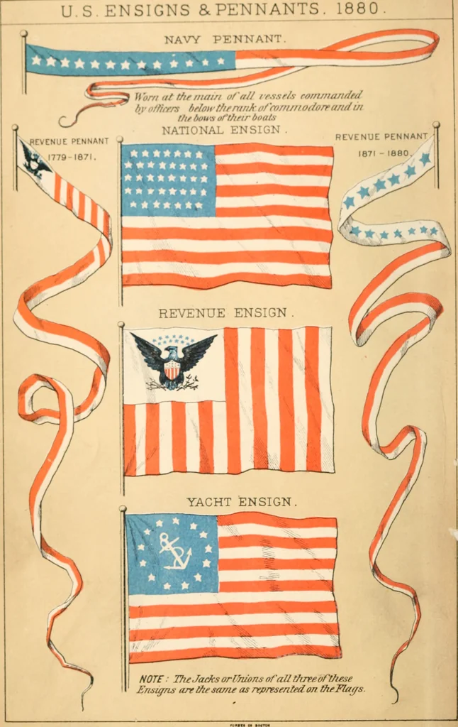 An illustration from History of the flag of the United States of America : and of the naval and yacht-club signals, seals, and arms, and principal national songs of the United States, with a chronicle of the symbols, standards, banners, and flags of ancient and modern nations, 1894, leaf 7