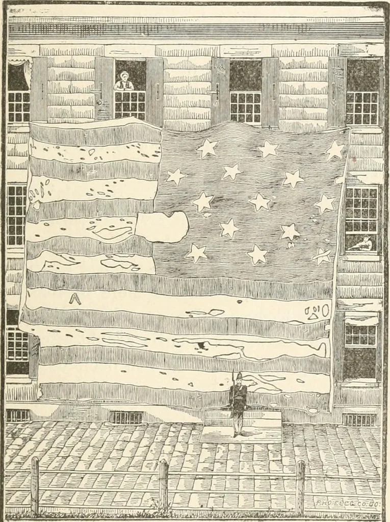 An illustration from History of the flag of the United States of America : and of the naval and yacht-club signals, seals, and arms, and principal national songs of the United States, with a chronicle of the symbols, standards, banners, and flags of ancient and modern nations, 1894, leaf 766