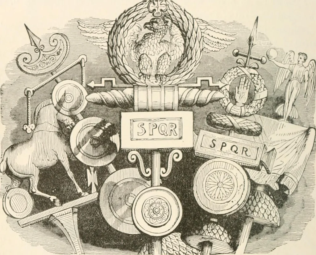 An illustration from History of the flag of the United States of America : and of the naval and yacht-club signals, seals, and arms, and principal national songs of the United States, with a chronicle of the symbols, standards, banners, and flags of ancient and modern nations, 1894, leaf 85