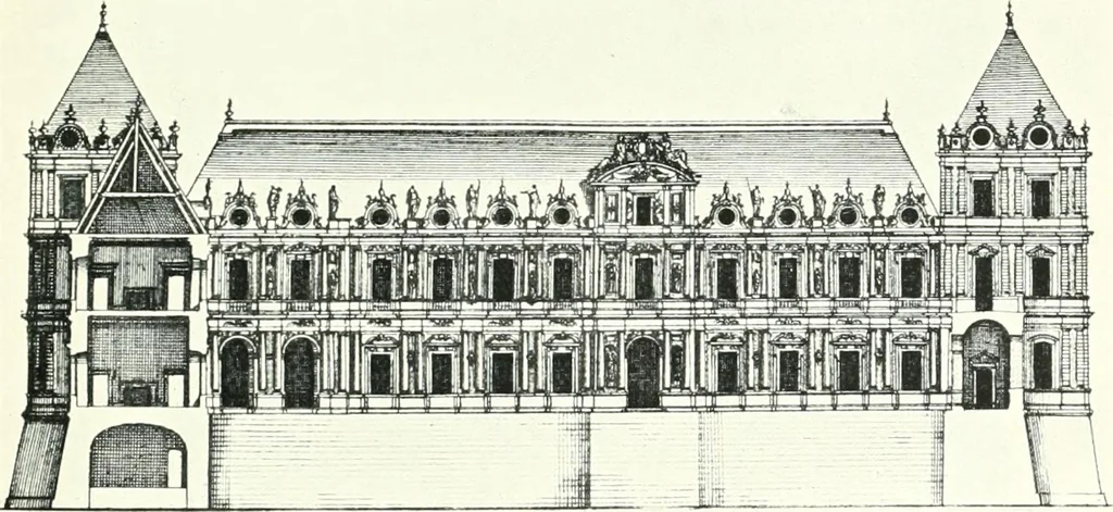 An illustration from A history of French architecture, from the reign of Charles VIII till the death of Mazarin, 1911, leaf 136