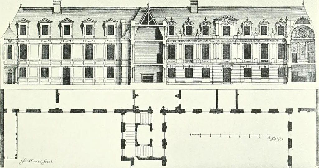 An illustration from A history of French architecture, from the reign of Charles VIII till the death of Mazarin, 1911, leaf 320