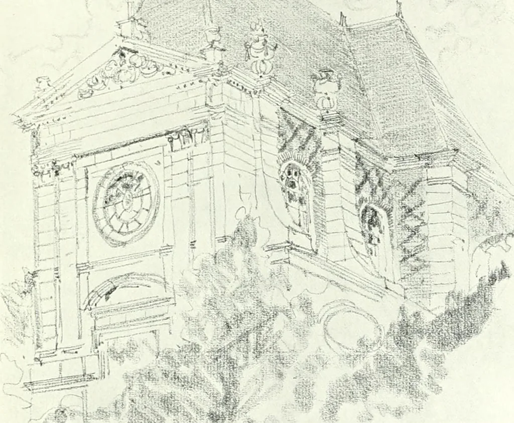 An illustration from A history of French architecture, from the reign of Charles VIII till the death of Mazarin, 1911, leaf 70