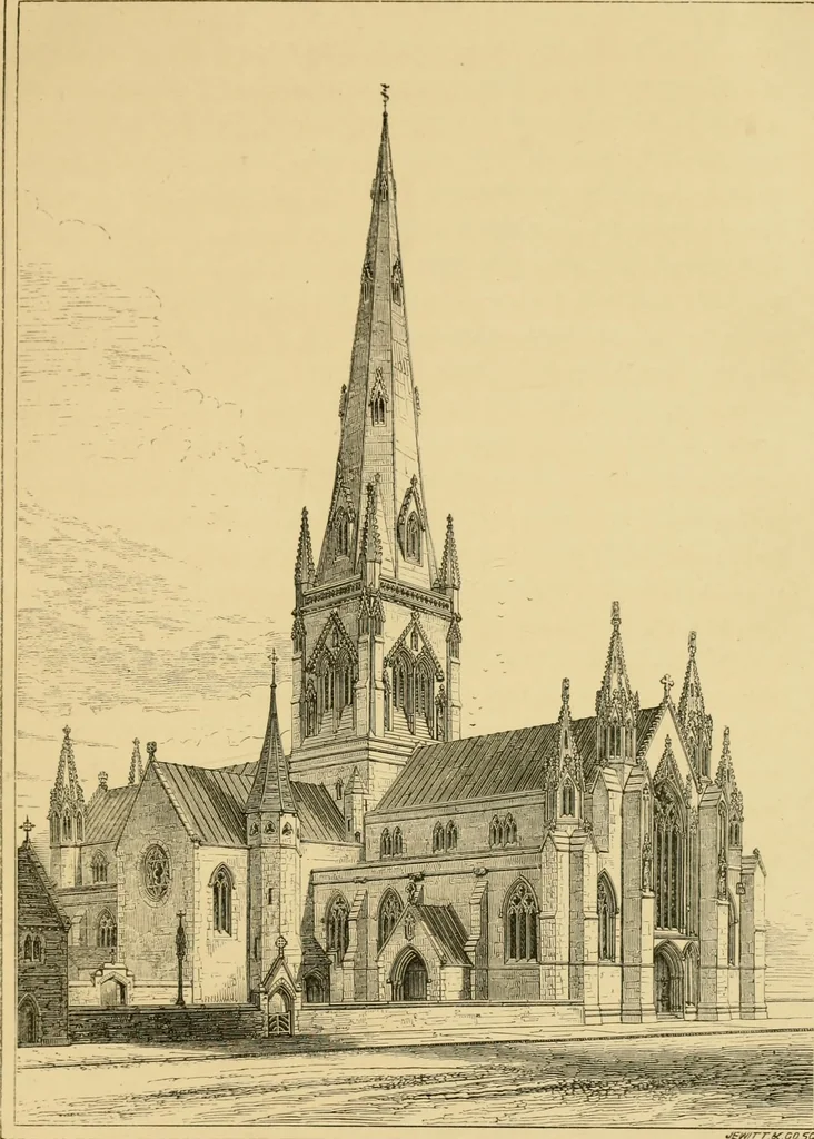 An illustration from A history of the Gothic revival : an attempt to show how the taste for mediæval architecture, which lingered in England during the two last centuries, has since been encouraged and developed, 1872, leaf 280