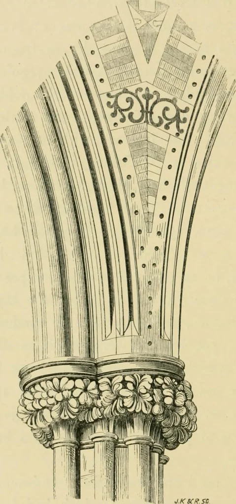 An illustration from A history of the Gothic revival : an attempt to show how the taste for mediæval architecture, which lingered in England during the two last centuries, has since been encouraged and developed, 1872, leaf 297