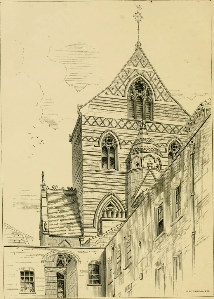 An illustration from A history of the Gothic revival : an attempt to show how the taste for mediæval architecture, which lingered in England during the two last centuries, has since been encouraged and developed, 1872, leaf 301