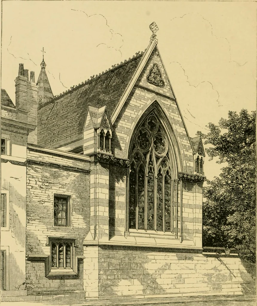 An illustration from A history of the Gothic revival : an attempt to show how the taste for mediæval architecture, which lingered in England during the two last centuries, has since been encouraged and developed, 1872, leaf 307