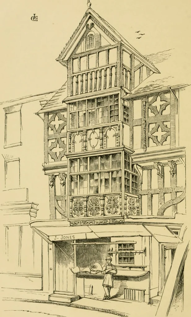 An illustration from A history of the Gothic revival : an attempt to show how the taste for mediæval architecture, which lingered in England during the two last centuries, has since been encouraged and developed, 1872, leaf 31