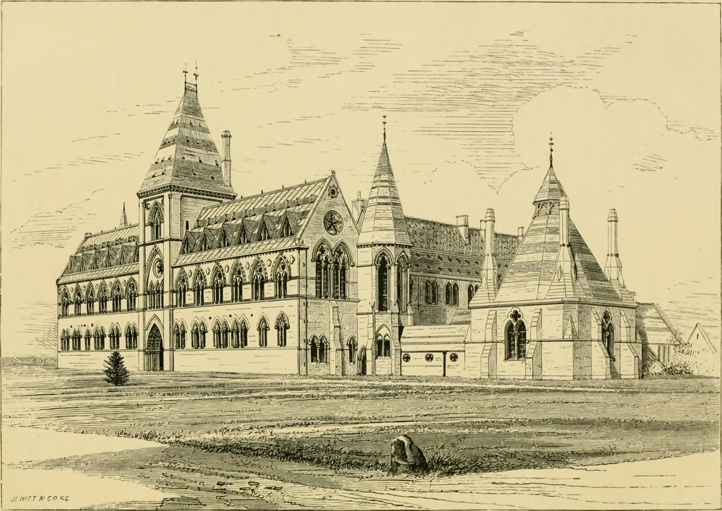 An illustration from A history of the Gothic revival : an attempt to show how the taste for mediæval architecture, which lingered in England during the two last centuries, has since been encouraged and developed, 1872, leaf 331