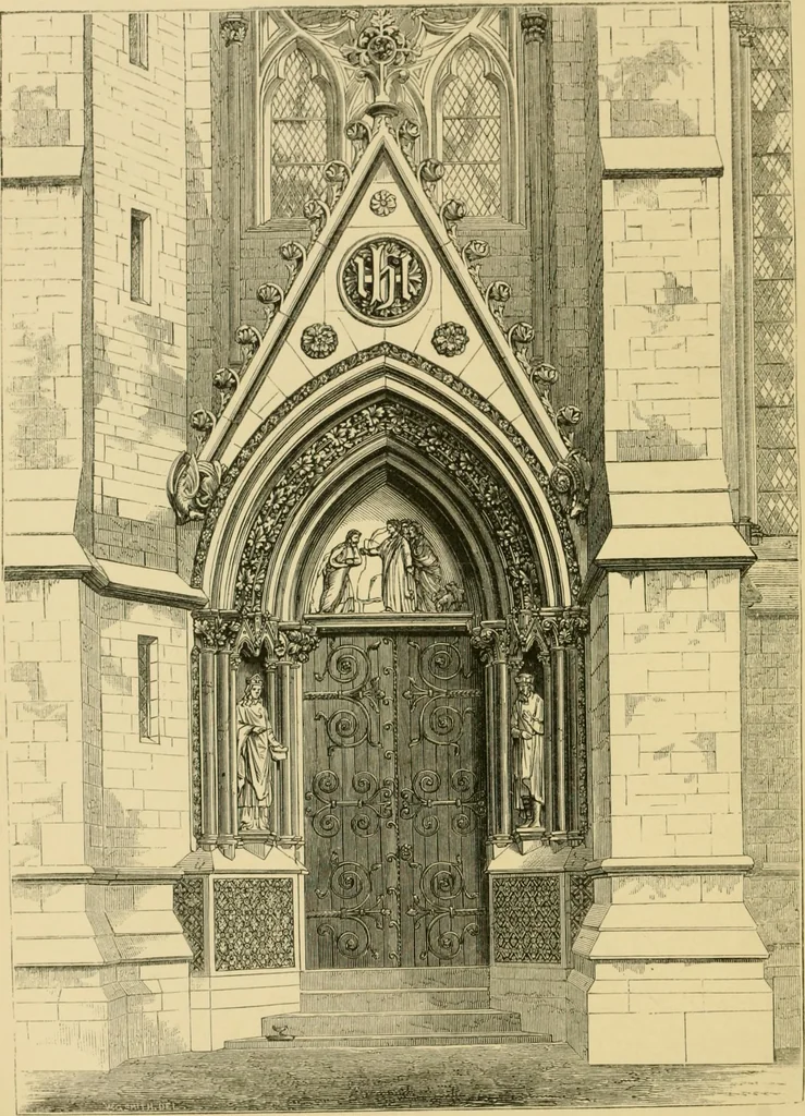 An illustration from A history of the Gothic revival : an attempt to show how the taste for mediæval architecture, which lingered in England during the two last centuries, has since been encouraged and developed, 1872, leaf 347
