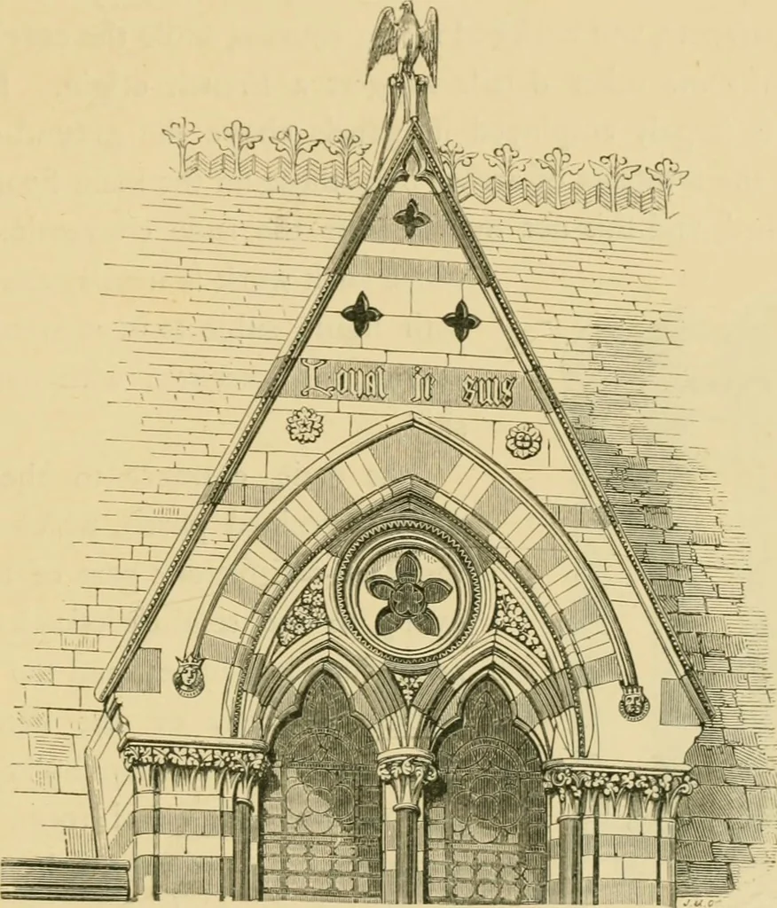 An illustration from A history of the Gothic revival : an attempt to show how the taste for mediæval architecture, which lingered in England during the two last centuries, has since been encouraged and developed, 1872, leaf 362