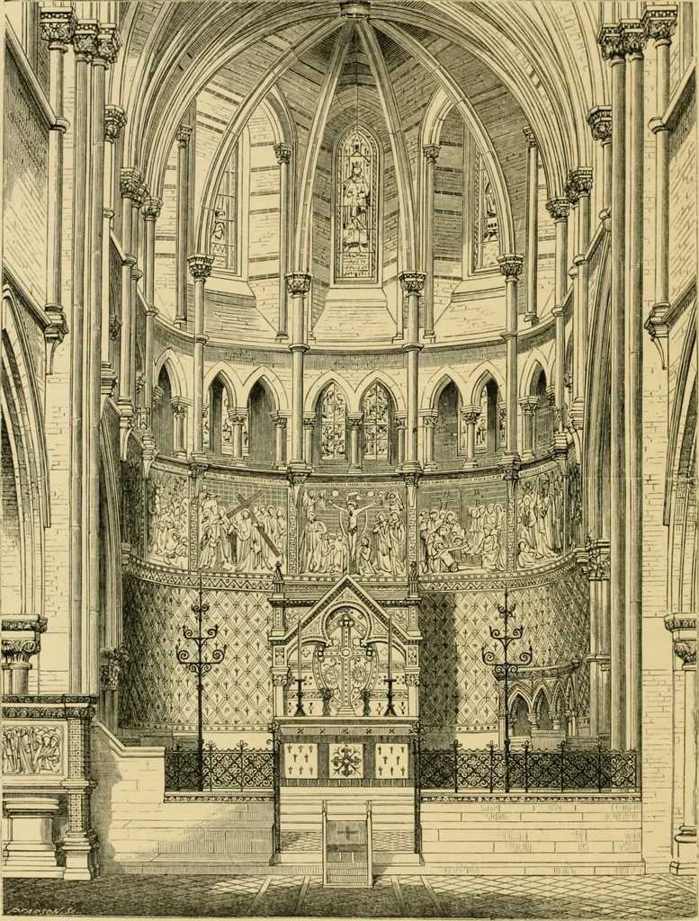 An illustration from A history of the Gothic revival : an attempt to show how the taste for mediæval architecture, which lingered in England during the two last centuries, has since been encouraged and developed, 1872, leaf 397