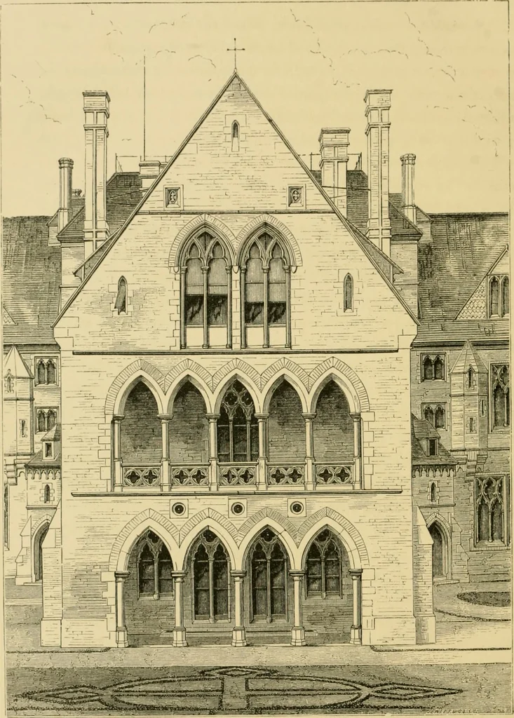An illustration from A history of the Gothic revival : an attempt to show how the taste for mediæval architecture, which lingered in England during the two last centuries, has since been encouraged and developed, 1872, leaf 403