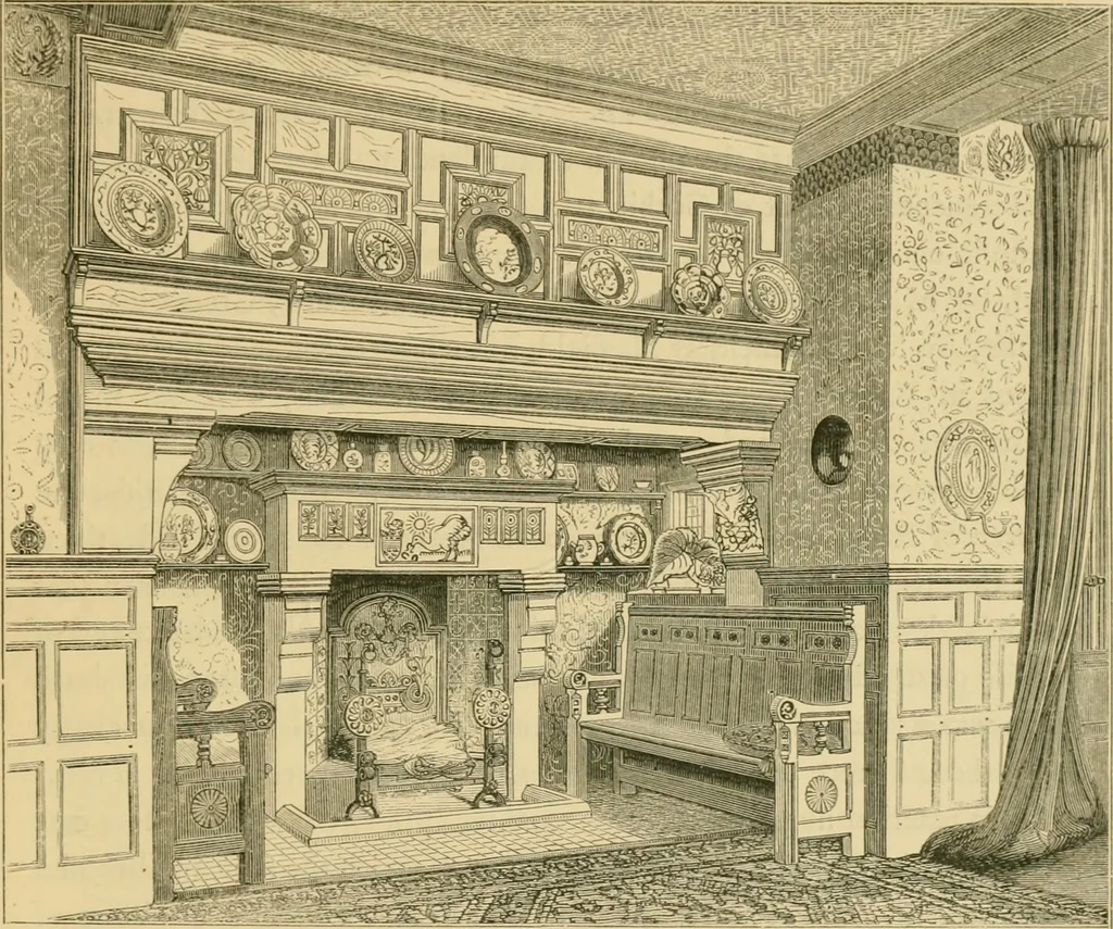 An illustration from A history of the Gothic revival : an attempt to show how the taste for mediæval architecture, which lingered in England during the two last centuries, has since been encouraged and developed, 1872, leaf 422
