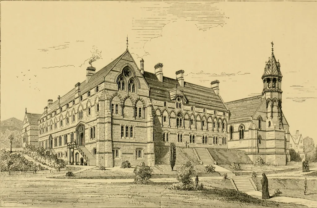 An illustration from A history of the Gothic revival : an attempt to show how the taste for mediæval architecture, which lingered in England during the two last centuries, has since been encouraged and developed, 1872, leaf 426