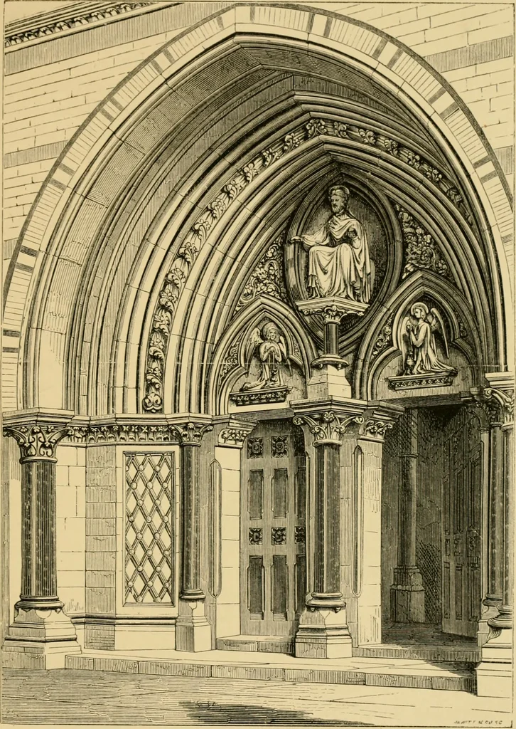 An illustration from A history of the Gothic revival : an attempt to show how the taste for mediæval architecture, which lingered in England during the two last centuries, has since been encouraged and developed, 1872, leaf 430