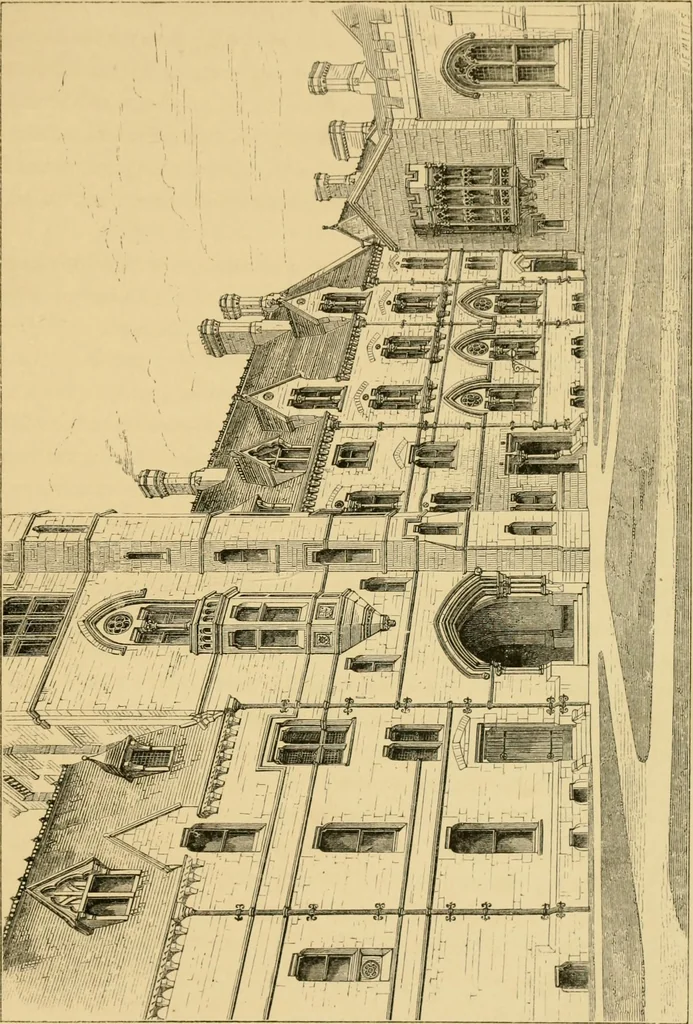 An illustration from A history of the Gothic revival : an attempt to show how the taste for mediæval architecture, which lingered in England during the two last centuries, has since been encouraged and developed, 1872, leaf 444