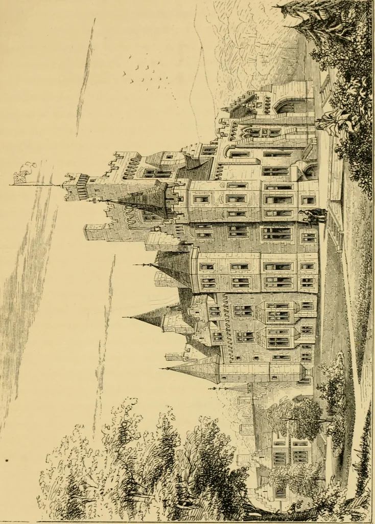 An illustration from A history of the Gothic revival : an attempt to show how the taste for mediæval architecture, which lingered in England during the two last centuries, has since been encouraged and developed, 1872, leaf 448