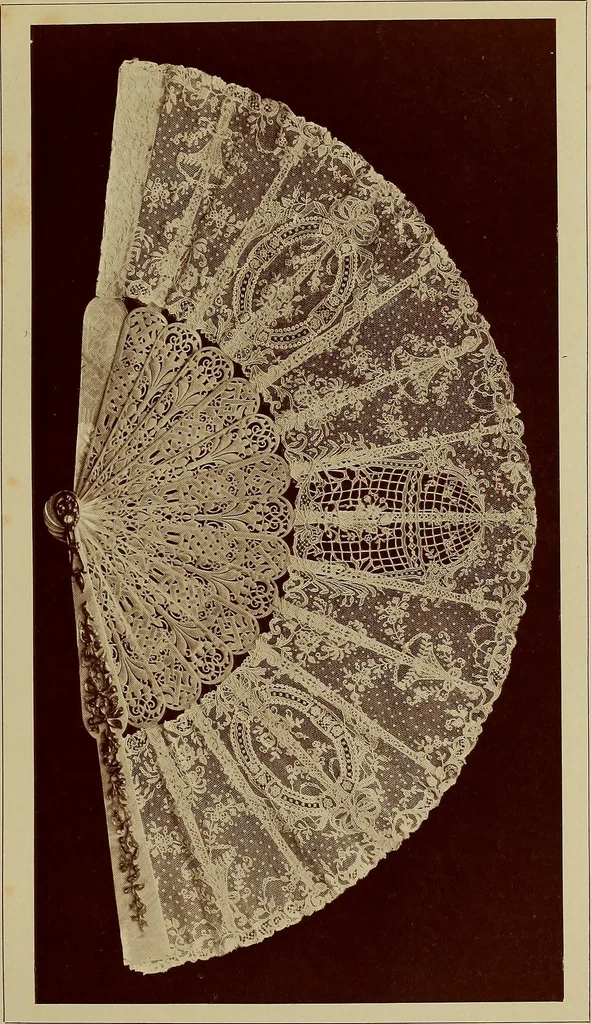 An illustration from A history of hand-made lace : Dealing with the origin of lace, the growth of the great lace centres, the mode of manufacture, the methods of distinguishing and the care of various kinds of lace ..., 1900, leaf 100
