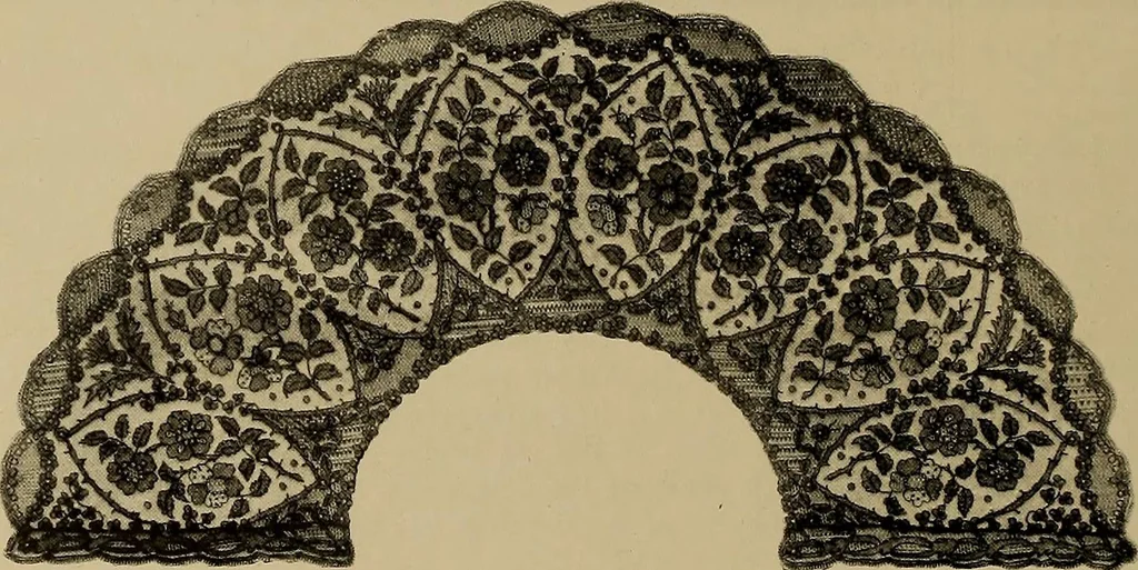 An illustration from A history of hand-made lace : Dealing with the origin of lace, the growth of the great lace centres, the mode of manufacture, the methods of distinguishing and the care of various kinds of lace ..., 1900, leaf 103