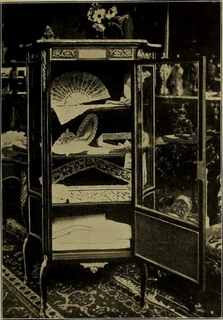An illustration from A history of hand-made lace : Dealing with the origin of lace, the growth of the great lace centres, the mode of manufacture, the methods of distinguishing and the care of various kinds of lace ..., 1900, leaf 130