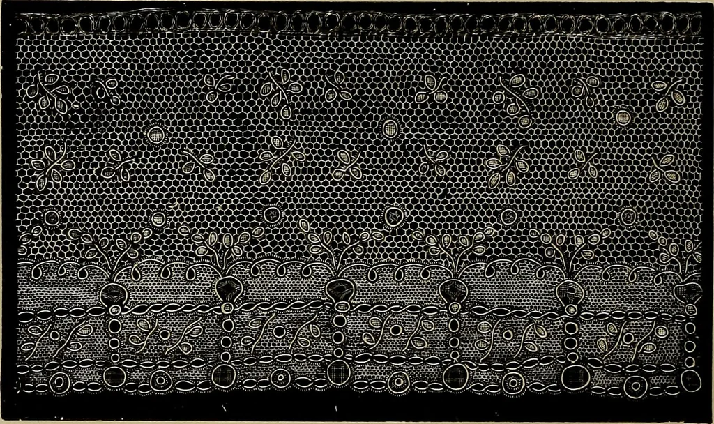 An illustration from A history of hand-made lace : Dealing with the origin of lace, the growth of the great lace centres, the mode of manufacture, the methods of distinguishing and the care of various kinds of lace ..., 1900, leaf 147