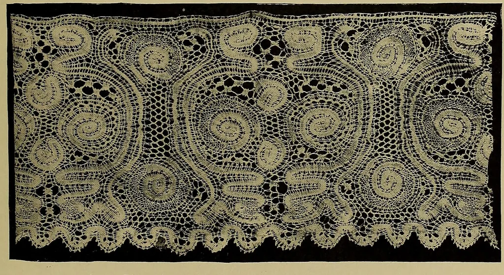An illustration from A history of hand-made lace : Dealing with the origin of lace, the growth of the great lace centres, the mode of manufacture, the methods of distinguishing and the care of various kinds of lace ..., 1900, leaf 156