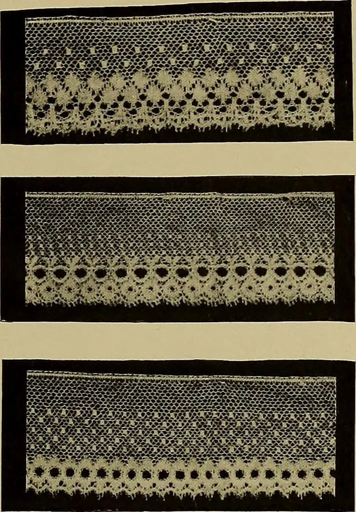 An illustration from A history of hand-made lace : Dealing with the origin of lace, the growth of the great lace centres, the mode of manufacture, the methods of distinguishing and the care of various kinds of lace ..., 1900, leaf 158