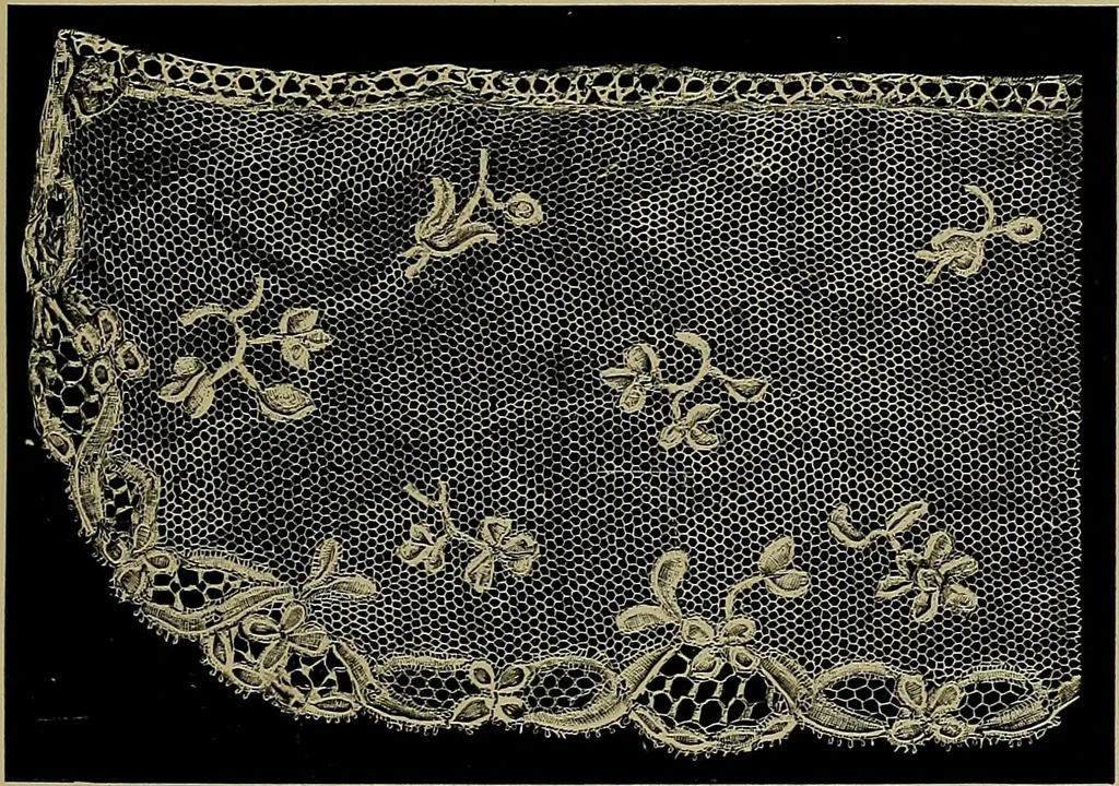 An illustration from A history of hand-made lace : Dealing with the origin of lace, the growth of the great lace centres, the mode of manufacture, the methods of distinguishing and the care of various kinds of lace ..., 1900, leaf 166