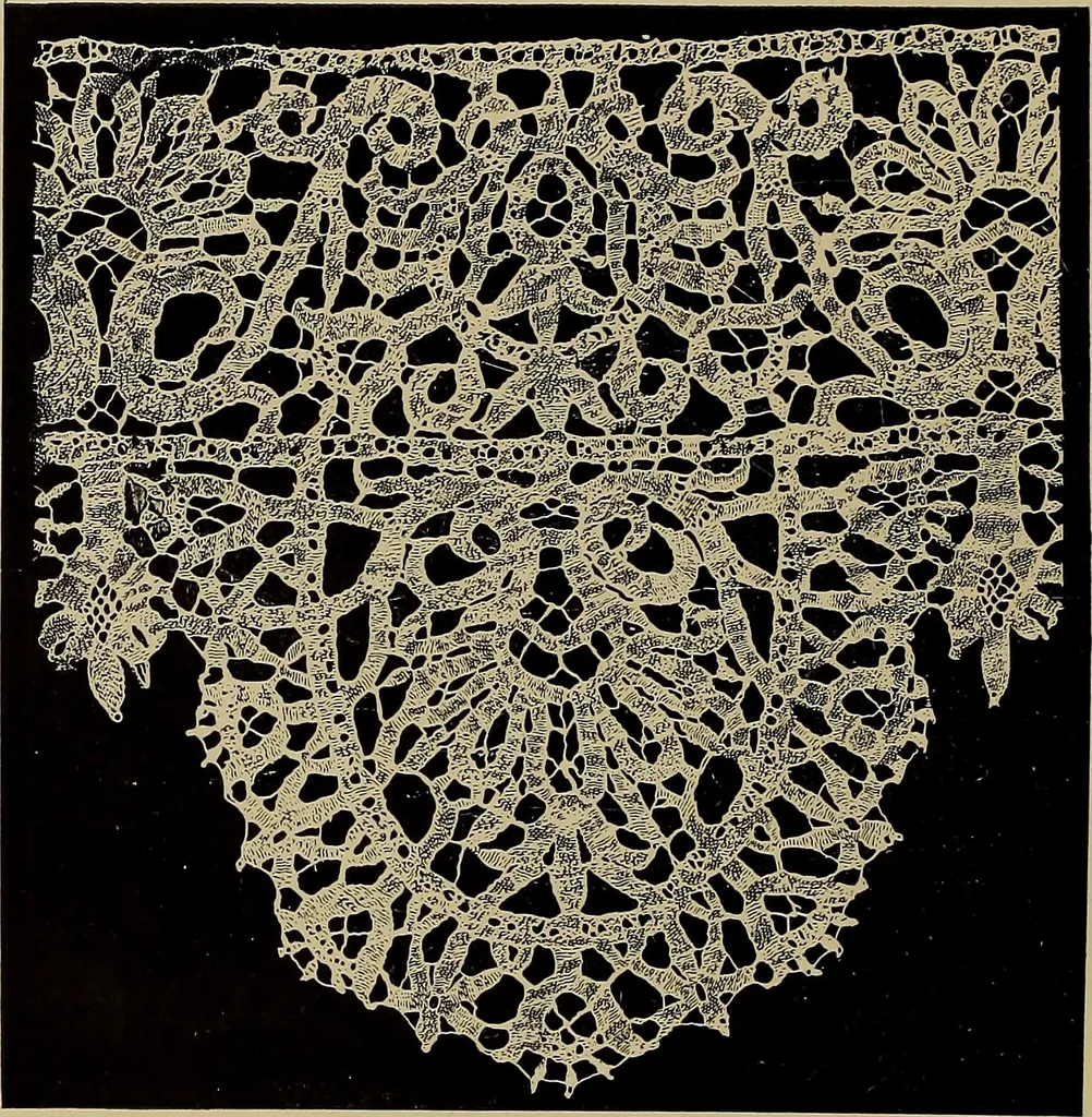 An illustration from A history of hand-made lace : Dealing with the origin of lace, the growth of the great lace centres, the mode of manufacture, the methods of distinguishing and the care of various kinds of lace ..., 1900, leaf 167