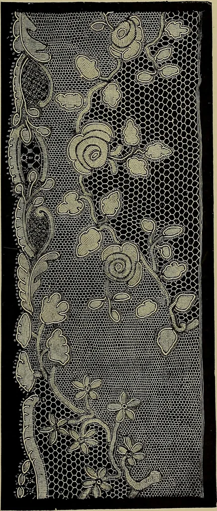 An illustration from A history of hand-made lace : Dealing with the origin of lace, the growth of the great lace centres, the mode of manufacture, the methods of distinguishing and the care of various kinds of lace ..., 1900, leaf 170