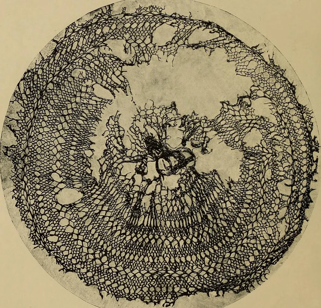 An illustration from A history of hand-made lace : Dealing with the origin of lace, the growth of the great lace centres, the mode of manufacture, the methods of distinguishing and the care of various kinds of lace ..., 1900, leaf 19