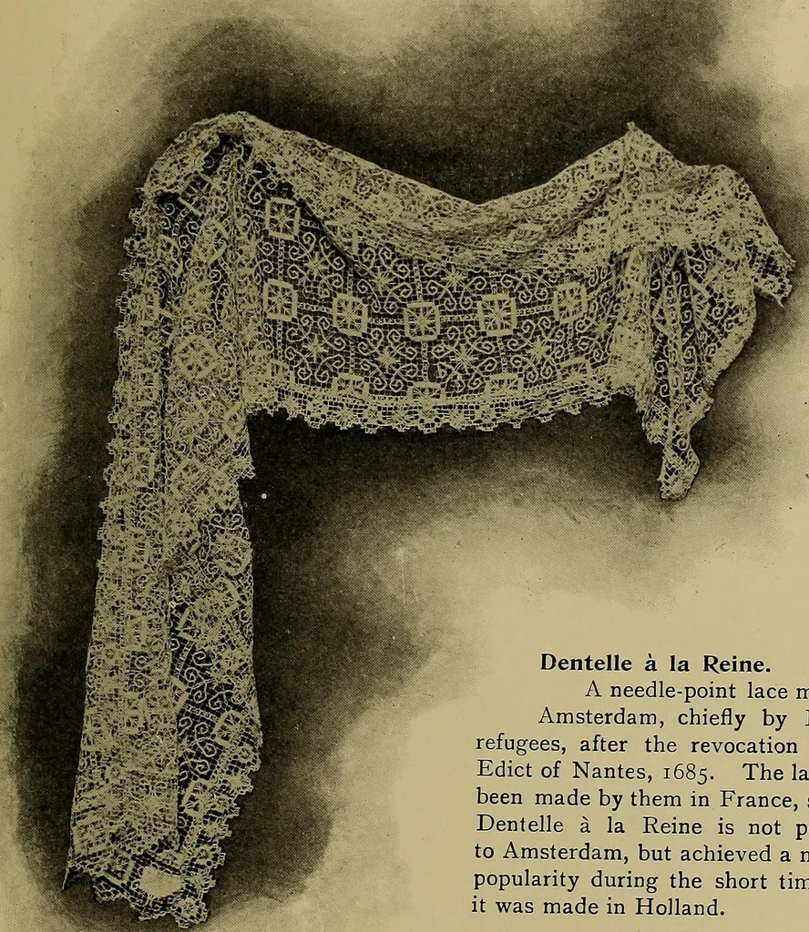 An illustration from A history of hand-made lace : Dealing with the origin of lace, the growth of the great lace centres, the mode of manufacture, the methods of distinguishing and the care of various kinds of lace ..., 1900, leaf 192