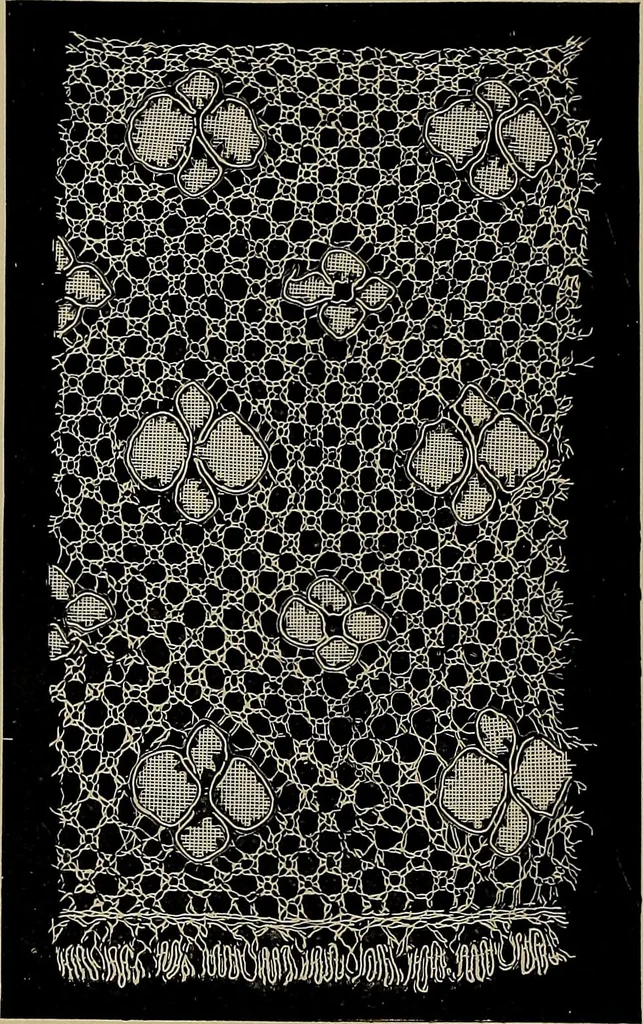 An illustration from A history of hand-made lace : Dealing with the origin of lace, the growth of the great lace centres, the mode of manufacture, the methods of distinguishing and the care of various kinds of lace ..., 1900, leaf 193