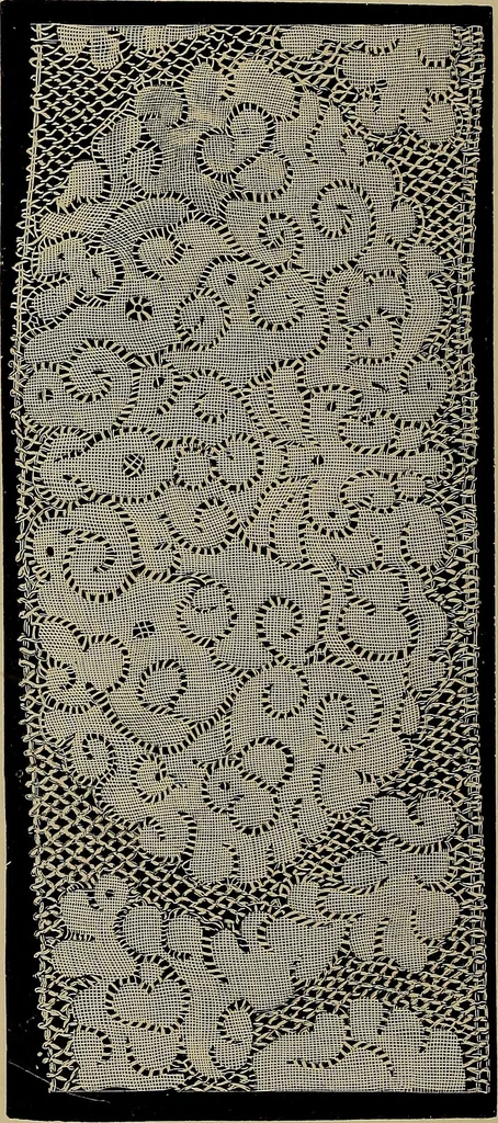 An illustration from A history of hand-made lace : Dealing with the origin of lace, the growth of the great lace centres, the mode of manufacture, the methods of distinguishing and the care of various kinds of lace ..., 1900, leaf 197
