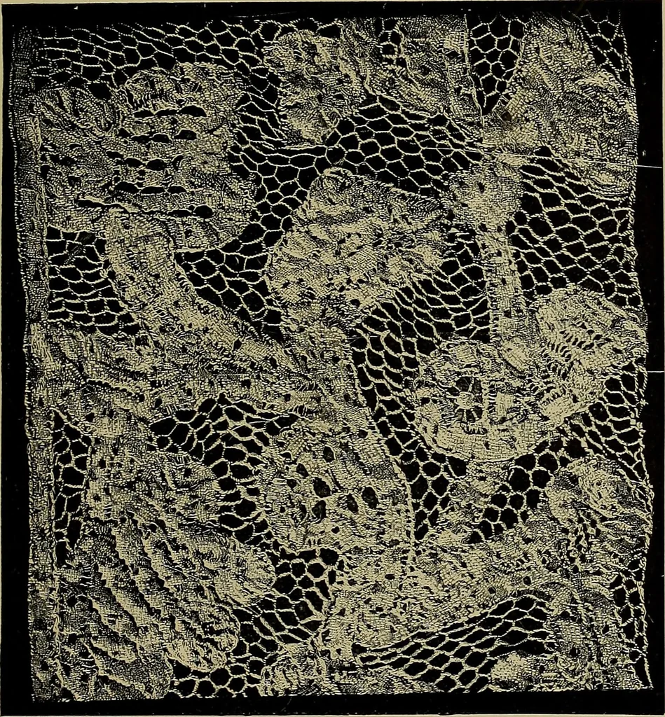 An illustration from A history of hand-made lace : Dealing with the origin of lace, the growth of the great lace centres, the mode of manufacture, the methods of distinguishing and the care of various kinds of lace ..., 1900, leaf 198