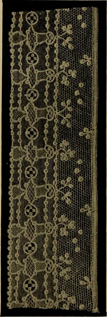 An illustration from A history of hand-made lace : Dealing with the origin of lace, the growth of the great lace centres, the mode of manufacture, the methods of distinguishing and the care of various kinds of lace ..., 1900, leaf 205