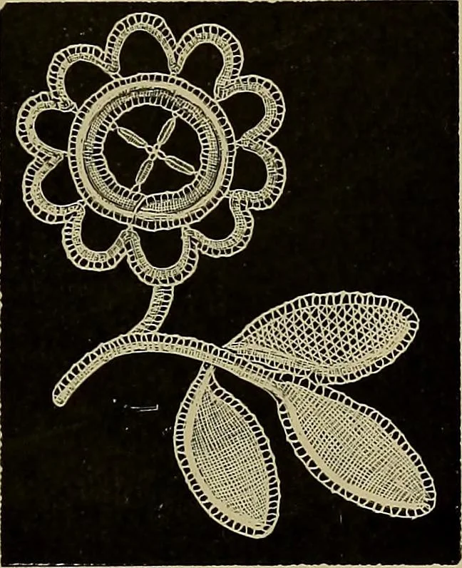 An illustration from A history of hand-made lace : Dealing with the origin of lace, the growth of the great lace centres, the mode of manufacture, the methods of distinguishing and the care of various kinds of lace ..., 1900, leaf 216