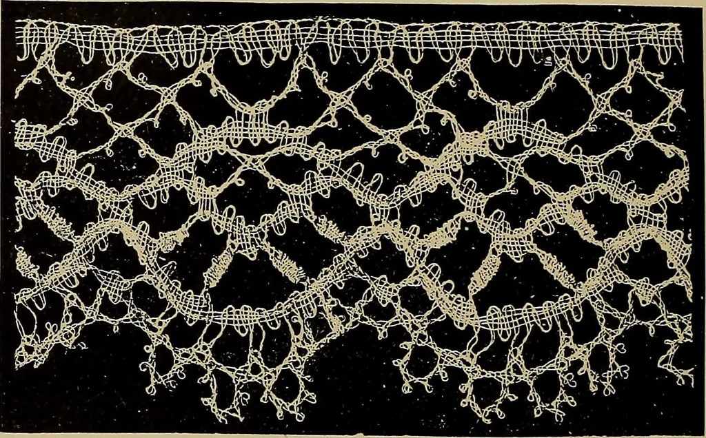 An illustration from A history of hand-made lace : Dealing with the origin of lace, the growth of the great lace centres, the mode of manufacture, the methods of distinguishing and the care of various kinds of lace ..., 1900, leaf 229