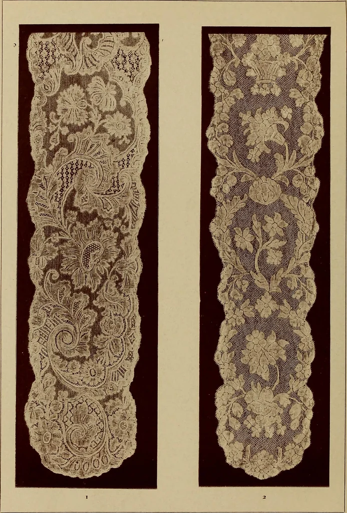An illustration from A history of hand-made lace : Dealing with the origin of lace, the growth of the great lace centres, the mode of manufacture, the methods of distinguishing and the care of various kinds of lace ..., 1900, leaf 231
