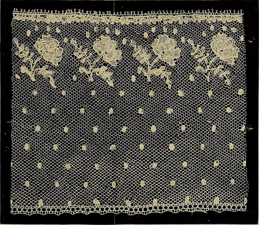 An illustration from A history of hand-made lace : Dealing with the origin of lace, the growth of the great lace centres, the mode of manufacture, the methods of distinguishing and the care of various kinds of lace ..., 1900, leaf 232