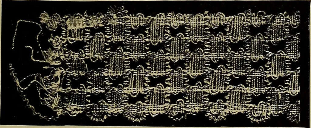An illustration from A history of hand-made lace : Dealing with the origin of lace, the growth of the great lace centres, the mode of manufacture, the methods of distinguishing and the care of various kinds of lace ..., 1900, leaf 250