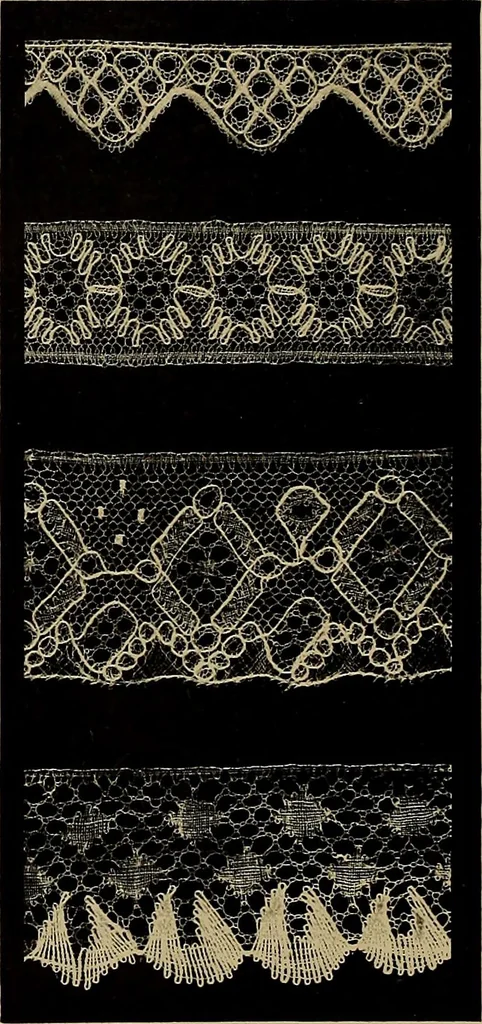An illustration from A history of hand-made lace : Dealing with the origin of lace, the growth of the great lace centres, the mode of manufacture, the methods of distinguishing and the care of various kinds of lace ..., 1900, leaf 251