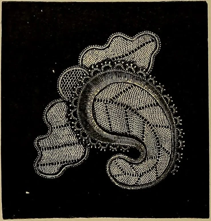 An illustration from A history of hand-made lace : Dealing with the origin of lace, the growth of the great lace centres, the mode of manufacture, the methods of distinguishing and the care of various kinds of lace ..., 1900, leaf 261