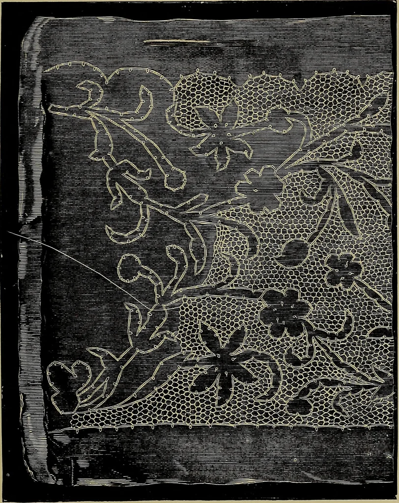 An illustration from A history of hand-made lace : Dealing with the origin of lace, the growth of the great lace centres, the mode of manufacture, the methods of distinguishing and the care of various kinds of lace ..., 1900, leaf 264